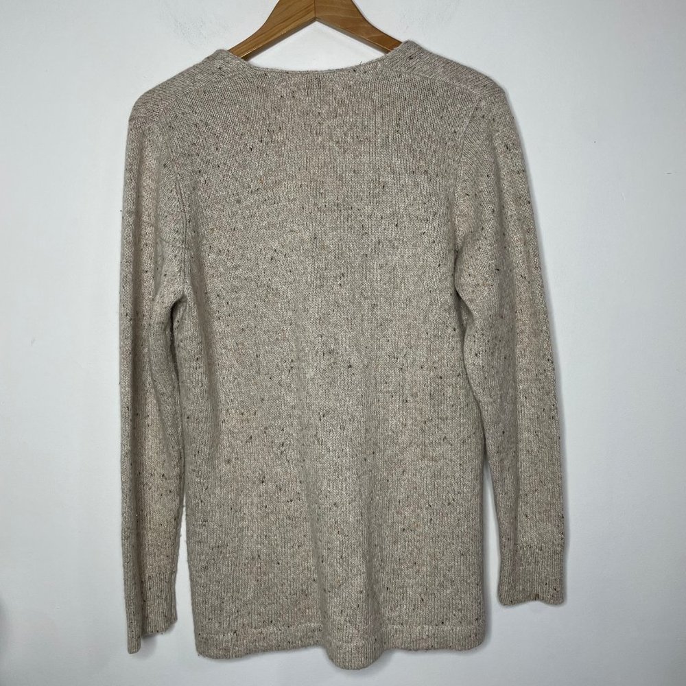 Woolrich Embroidery Cardinal Zip Wool Blend Holiday Cardigan Sweater Oatmeal L - Picture 7 of 14